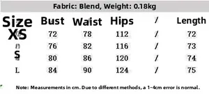 Detailed size guide table for pink lace slip dress with measurements for XS to L