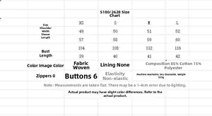Detailed size guide for women's short denim jacket with cotton fabric specifications