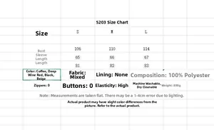 Detailed size chart for the beaded knit cardigan showing dimensions in S, M, and L sizes