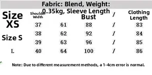 Detailed size chart for satin layered mini dress showing measurements in centimeters