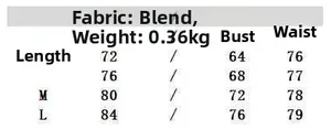 Detailed size chart for polka dot V-neck mini dress with bust and waist measurements