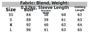 Detailed size chart for floral print layered shirt showing measurements for XS to L sizes