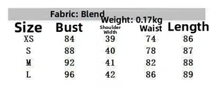 Size chart for lace satin mini dress showing bust, waist, and length in centimeters