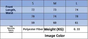 Detailed size chart for high waist bodycon skirt with fabric and weight specifications