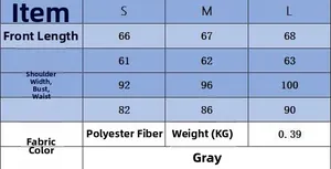 Guide des tailles détaillé pour pull en maille gris S, M, L avec mesures du tissu
