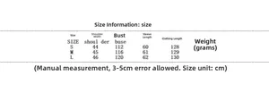 Detailed size chart for hooded wool coat including bust, shoulder and sleeve measurements