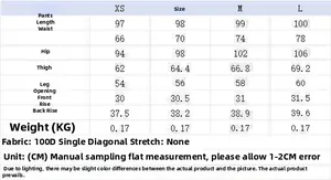 Detailed size chart for printed satin kimono pajamas set with measurements in centimeters