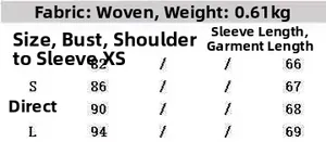 Size chart for women lace camisole top with chest and length dimensions in centimeters