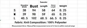 Tableau des tailles pour gilet rayé en tricot détaillant les mesures du S au L en polyester