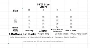 Size chart table for blue and white checkered crop shirt with measurements from XS to L