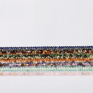 Macro shot of colorful faceted semi-precious stone beads for DIY jewelry making