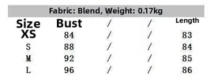Detailed size chart for lace halter top including bust and length measurements in centimeters