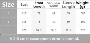 Size guide table for women's vintage brown plaid loose blazer showing S, M, L measurements