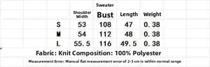 Detailed size chart for the vintage knitted vest showing S, M, and L dimensions in cm