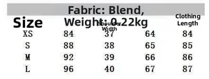 Tableau détaillé des tailles pour robe courte à carreaux beige clair de la taille XS à L