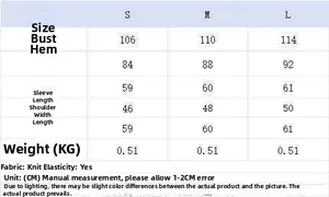 Detailed size chart for retro diamond pattern knit sweater with dimensions for S M L