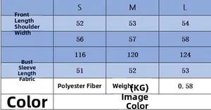 Detaillierte Größentabelle für graue Strickjacke mit Maßen für S, M, L in Zentimetern
