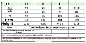 Detailed size chart for women's plaid asymmetrical skirt featuring XS-L measurements