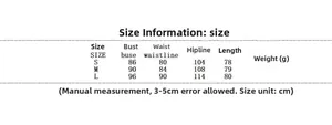 Detailed size chart for strapless floral mini dress showing bust waist and length specs