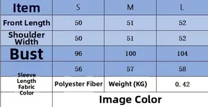 Detailed size chart for the off-shoulder knit sweater showing S, M, and L dimensions