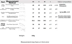 Size chart for brown V-neck cardigan with detailed XS to L measurements in centimeters