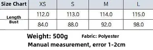 Detailed size chart for minimalist halter neck dress showing bust and length measures