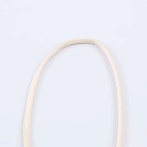 Close-up of the elegant cream white satin strap detail with smooth textured finish
