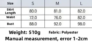 Detailed size chart for hollow out mini dress including length, waist, and bust parameters