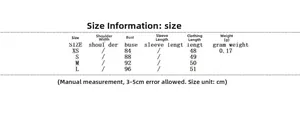Detailed size chart for pink rhinestone halter top including bust and length in cm