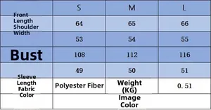Size chart for women lace patchwork knitwear showing measurements in S M and L