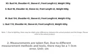 Detailed size chart for polka dot blazer including bust, shoulder and length measurements