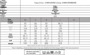 Detailed size chart for brown faux suede lapel jacket with dimensions and washing care
