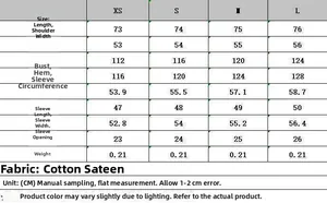 Detailed size guide for striped shirts with measurements in CM for XS S M L sizes