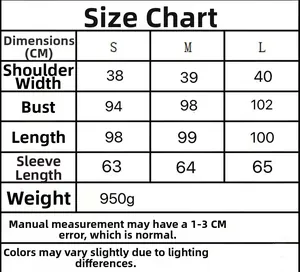 Detailed size chart for vintage suede coat showing shoulder, chest, and length measurements