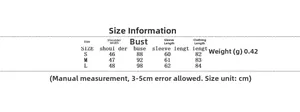 Detailed size chart with shoulder, bust, and length for lace-stitched dress