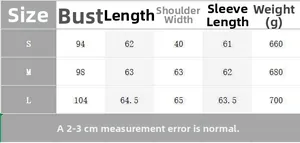 Detailed size chart for women suede jacket with large faux fur collar for autumn wear