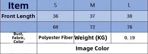 Detailed size chart for women's halter knit top with length and bust measurements