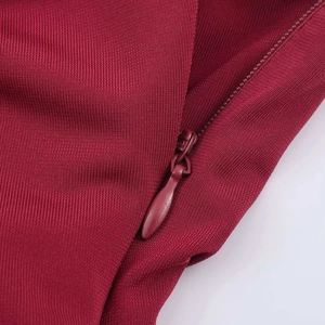 Women's burgundy sleeveless maxi dress with seamless hidden zipper detail