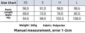 Size chart for high waisted satin wide leg trousers showing XS to L measurements