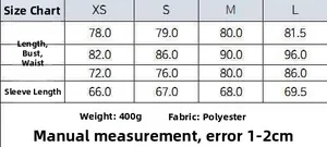 Size chart for high neck satin V-neck dress with measurements in centimeters