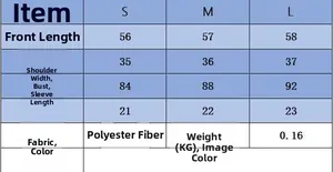 Detailed size chart for black and white striped short sleeve knit top in S, M, L