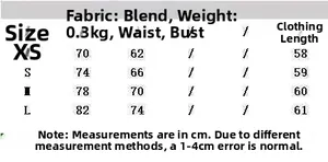 Size guide table for asymmetric velvet dress with measurements for XS to L sizes