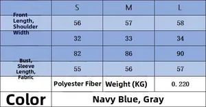 Detailed sizing chart for women's knit sweater with measurements for S M L in centimeters
