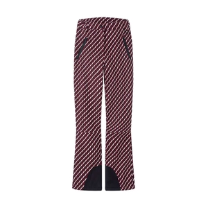 Pantalon de ski rouge foncé à motifs avec poches zippées et renforts bas de jambe durables