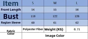 Size guide table for women's asymmetric knit sweater including bust and length details