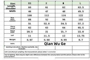 Detailed size guide table for vintage houndstooth bomber jacket with shoulder pads