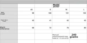 Detailed size chart for lace patchwork irregular hem dress showing XS to L measurements