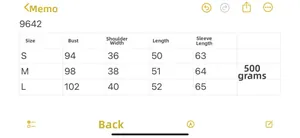 Detailed size chart for women's diamond pattern cardigan with S, M, L dimensions