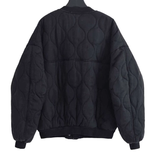 Women's winter black onion quilted bomber jacket with thermal padding and ribbed trim