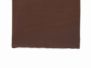Detailed close-up showing the precise double-needle stitching on the dark brown hemline